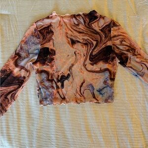 Sheer Long Sleeve Crop Top